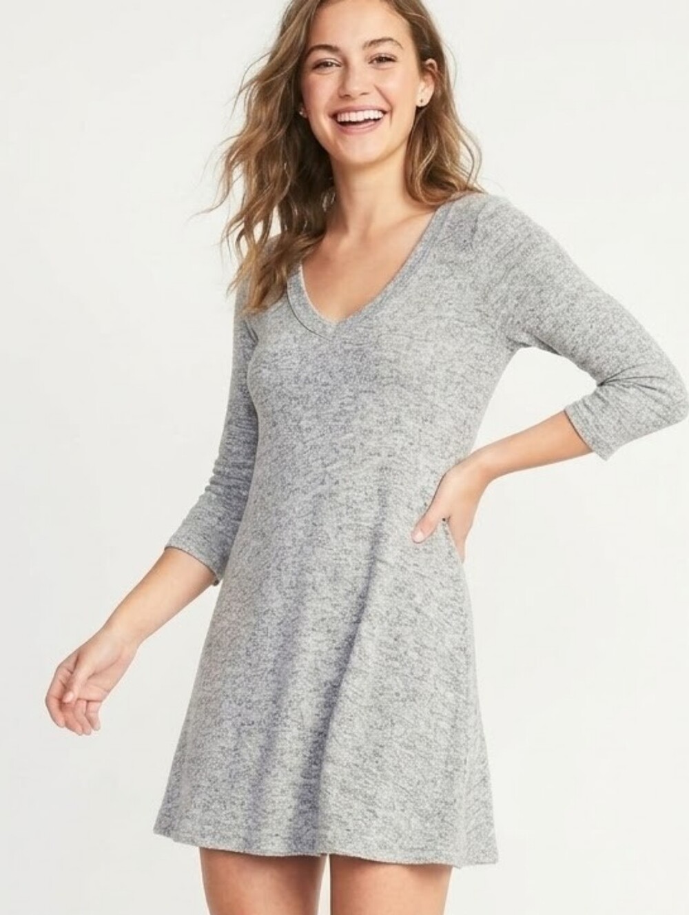 Olivia Rae Heather Gray Sweater Mini Dress Or Tunic